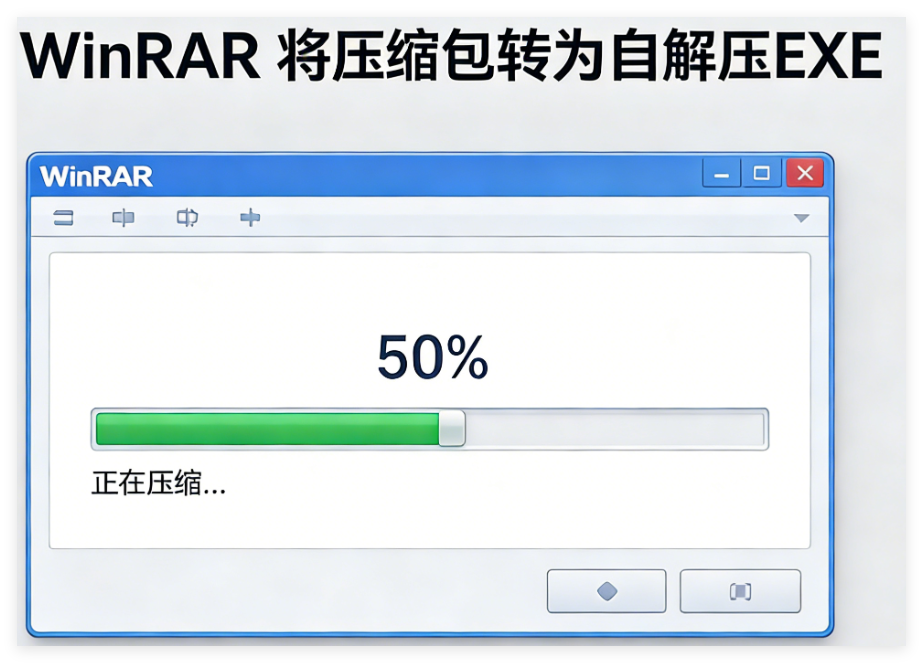 WinRAR如何将压缩包转为自解压EXE完整教程