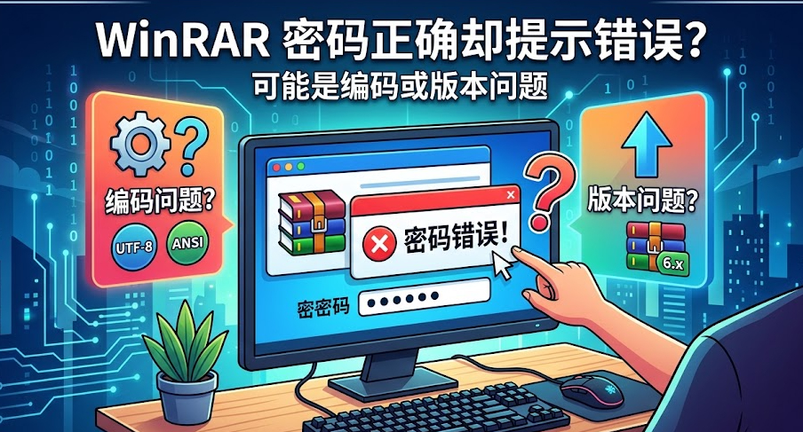 WinRAR明明密码是对的却提示错误