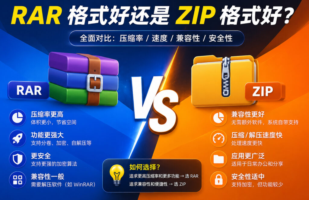 RAR 格式好还是 ZIP 格式好