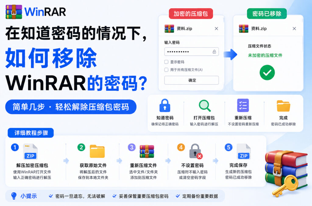 如何移除WinRAR的密码