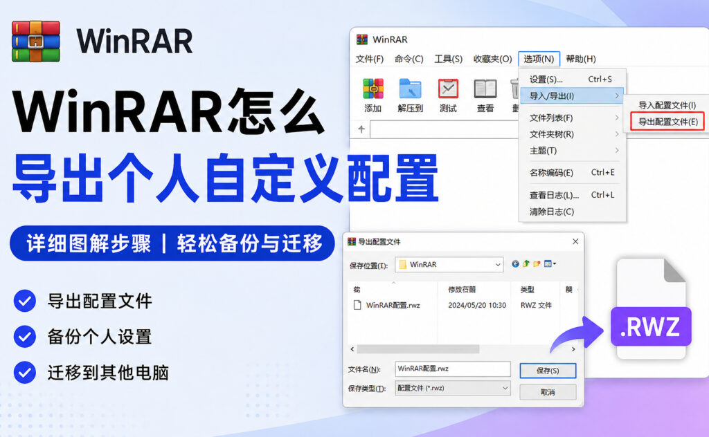 WinRAR怎么导出个人自定义配置