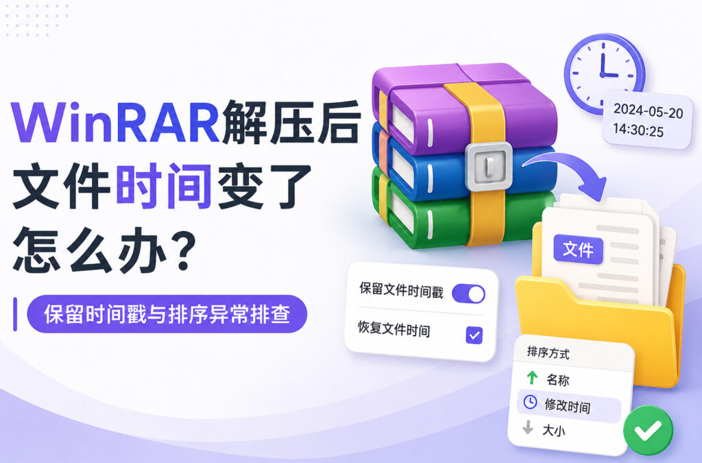 WinRAR解压后文件时间变了怎么办