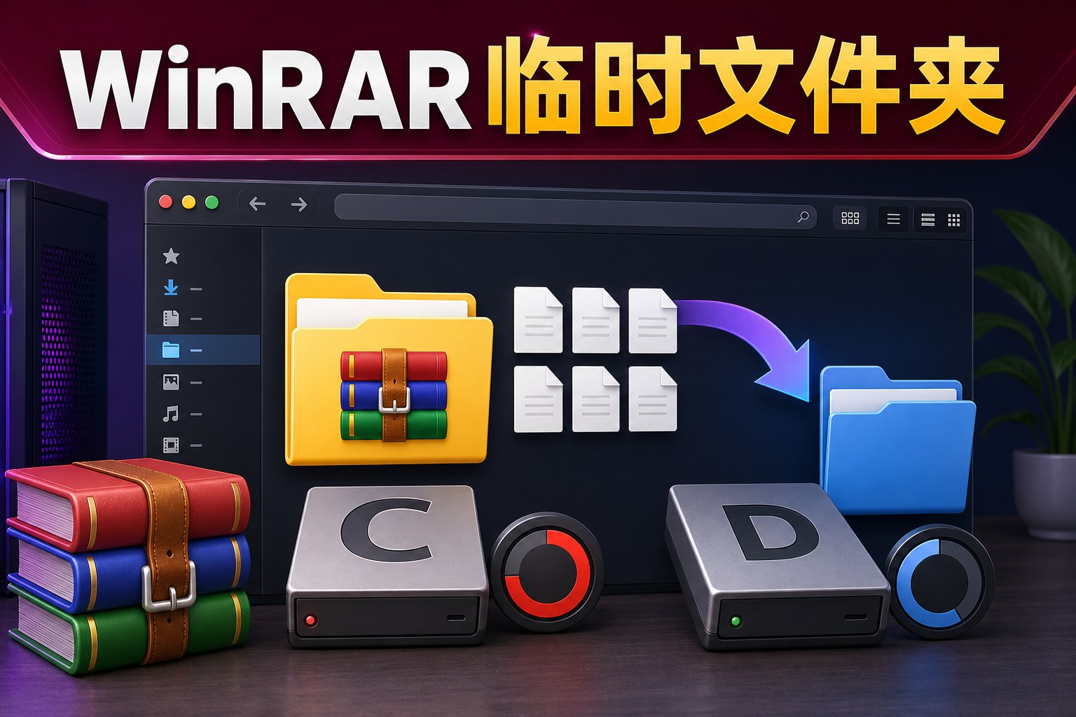 WinRAR临时文件夹路径与C盘空间排查封面